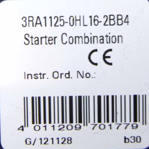 Siemens Starterkombination 3RA1125-0HL16-2BB4 OVP
