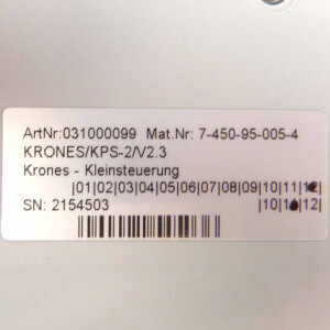 Krones Kleinsteuerung KRONES/KPS-2/V2.3 031000099 7-450-95-005-4 NOV