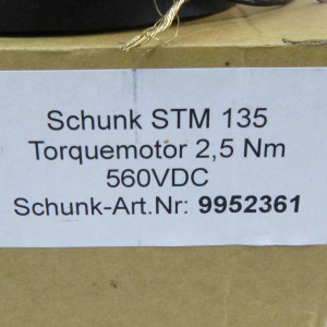 Schunk Torquemotor STM 135 9952361 2,5Nm/560VDC OVP