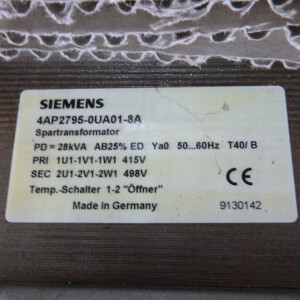 Siemens Simovert Spartransformator 4AP2795-0UA01-8A NOV
