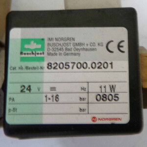 Buschjost Norgren Magnetventil 8205700.0201 NOV