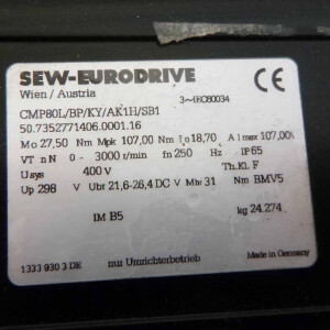 SEW-EURODRIVE Servomotor CMP80L/BP/KY/AK1H/SB1 GEB