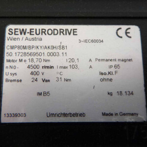 SEW-EURODRIVE Servomotor CMP80M/BP/KY/AK0H/SB1 GEB