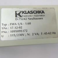 KLASCHKA Auswertegerät FWA 1/6 - 1.60 17.12-02 GEB