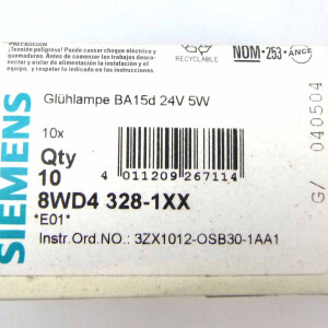 Siemens Glühlampe 5W 8WD4328-1XX (10Stk.) OVP