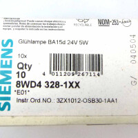 Siemens Glühlampe 5W 8WD4328-1XX (10Stk.) OVP