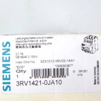 Siemens Leistungsschalter 3RV1421-0JA10 + 3RV1901-1A OVP