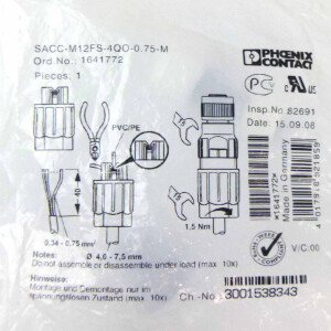 Phoenix Contact Steckverbinder SACC-M12FS-4QO-0,75-M OVP