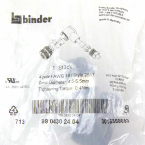 binder gmbh Stecker 99 0430 24 04 3013350653 OVP