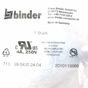 binder Stecker 713 99 0430 24 04 42 2010119966 OVP
