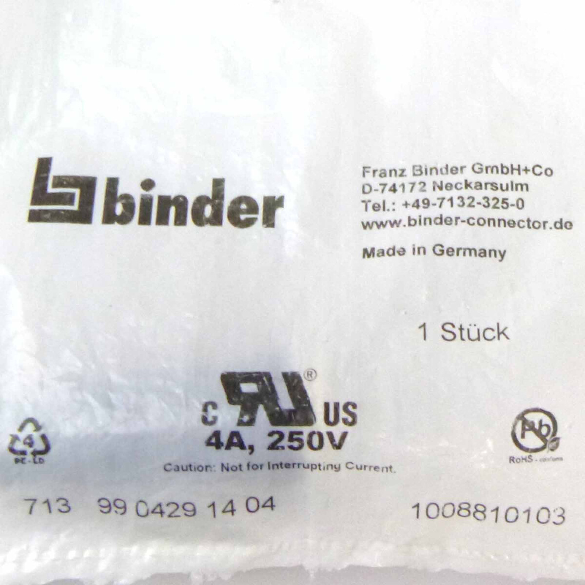 binder Stecker 713 99 0429 14 04 1008810103 OVP