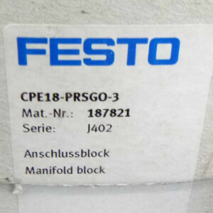 Festo Anschlussblock CPE18-PRSGO-3 187821 OVP