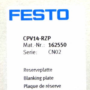 Festo Reserveplatte CPV14-RZP 162550 OVP