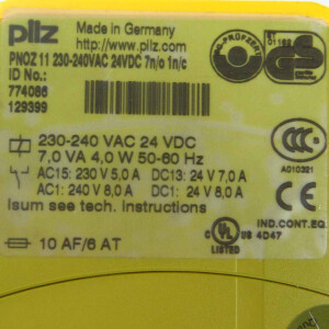 Pilz Sicherheitsrelais PNOZ 11 230-240VAC 24VDC 7n/o 1n/c 774086 GEB