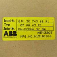 ABB Analog Output Module 07 AA 63 R1 Bestell-Nr.: GJV 30 743 68 R1 OVP