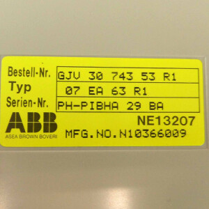 ABB Analog Input Module 07 EA 63 R1 Bestell-Nr.: GJV 30 743 53 R1 OVP