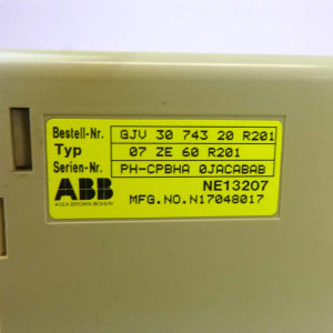 ABB CPU 07 ZE 60 R201 Bestell-Nr.: GJV 30 743 20 R201 GEB
