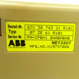ABB CPU 07 ZE 61 R101 Bestell-Nr.: GJV 30 743 21 R101 GEB
