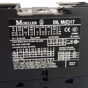 Klöckner Möller Leistungsschütz DILM 17-10 230V/50Hz 240V/60Hz GEB