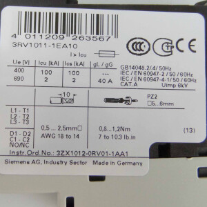 Siemens Leistungsschalter 3RV1011-1EA10 OVP