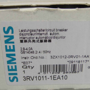 Siemens Leistungsschalter 3RV1011-1EA10 OVP