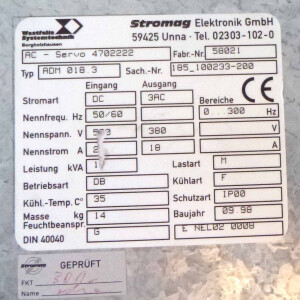 Stromag AC-Servo Drive ADM 018.3 185_100233-200 4702222 11kVA GEB