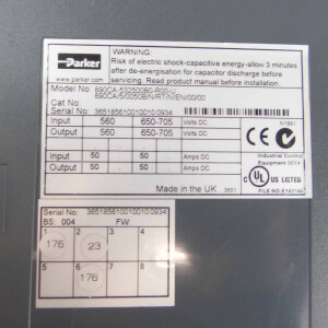 Parker AC-Drive AC890 890CA-532500B0-R00-U 890CA/5/0050B/N/RT/N/EN/00/00 GEB