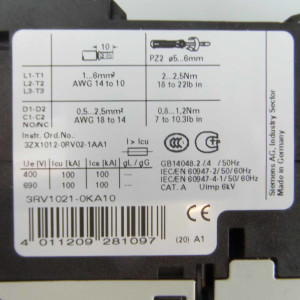 Siemens Leistungsschalter 3RV1021-0KA10 OVP