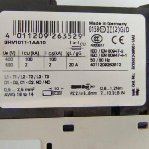 Siemens Leistungsschalter 3RV1011-1AA10 GEB