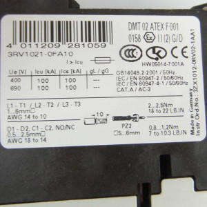 Siemens Leistungsschalter 3RV1021-0FA10 OVP