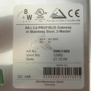 Bihl+Wiedemann AS-i 3.0 PROFIBUS Gateway BWU1569 12882 GEB