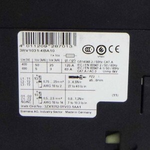 Siemens Leistungsschalter 3RV1031-4BA10 GEB