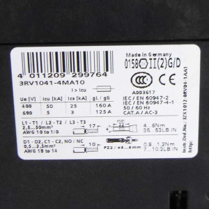 Siemens Leistungsschalter 3RV1041-4MA10 GEB