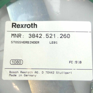 Rexroth Stossverbinder LE01 3842521260 3842.521.260 OVP
