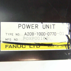 Fanuc Power Unit A20B-1000-0770-01 #K2 GEB