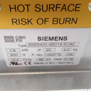 Siemens Micromaster 4 Bremswiderstand 6SE6400-4BD16-5CA0 GEB