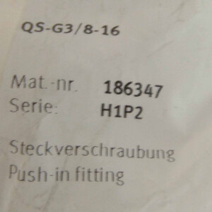 Festo Steckverschraubung QS-G3/8-16 186347 OVP