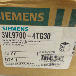 Siemens Rundleiteranschlussklemme 3VL9700-4TG30 (3Stk.) OVP