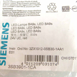 Siemens LED-Lampe 3SB3901-1CA (8Stk.) rot OVP