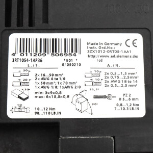 Siemens Leistungsschütz 3RT1054-1AP36 OVP