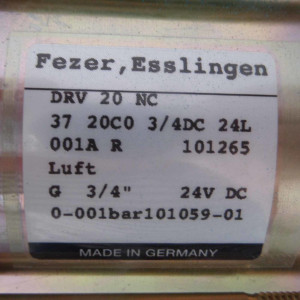 Fezer Wegeventil DRV 20 NC 24VDC GEB