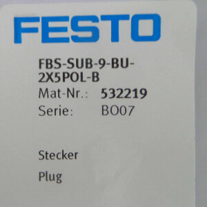 Festo Stecker FBS-SUB-9-BU-2X5POL-B 532219 OVP