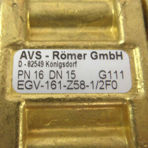 AVS-Römer Ventil EGV-161-Z58-1/2F0 PN16DN15G111 OVP