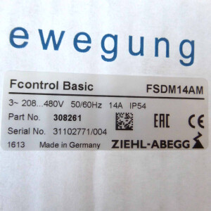 ZIEHL-ABEGG Frequenzumrichter Fcontrol Basic FSDM14AM 308261 OVP