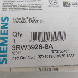 Siemens Lüfter 3RW3926-8A OVP