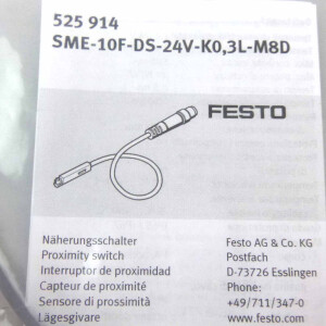 Festo Näherungsschalter SME-10F-DS-24V-K0,3L-M8D 525 914 OVP