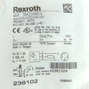 Rexroth Näherungsschalter MNR:3842549814 236102 OVP