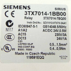 Siemens Ausgangksoppler 3TX7014-1BB00 NOV