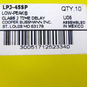 COOPER BUSSMANN Sicherungseinsatz TIME-DELAY FUSE LPJ-45SP (4Stk.) OVP