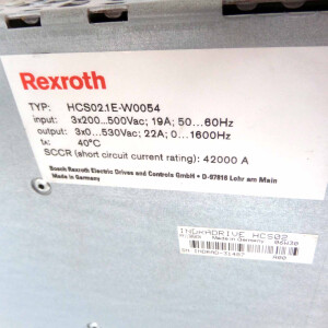 Rexroth IndraDrive C Umrichter HCS02.1E-W0054-A-03-NNNN R911298373 GEB